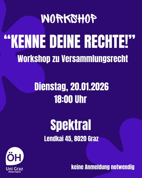 Kenne deine Rechte!   Workshop zu Versammlungsrecht.