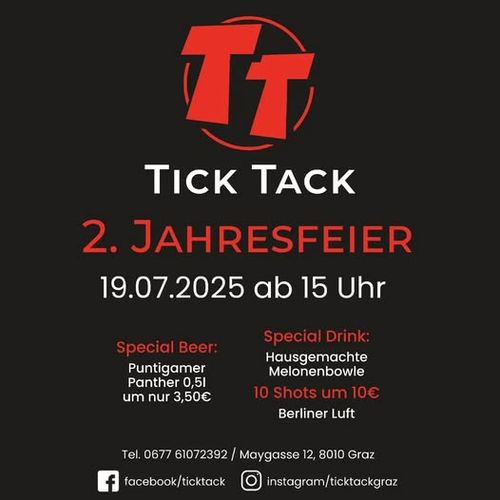 2 Jahres Feier Tick Tack