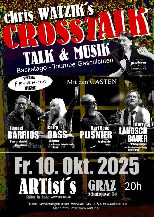 CROSSTALK mit Chris Watzik, Cory Gass, Ismael Barrios, Kurt Rene Plisnier, Gerry Landschbauer